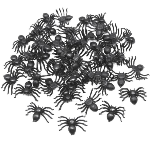50st Realistiska plastspindlar Leksaker Spratt Rekvisita Skämt Spindlar Festdekor