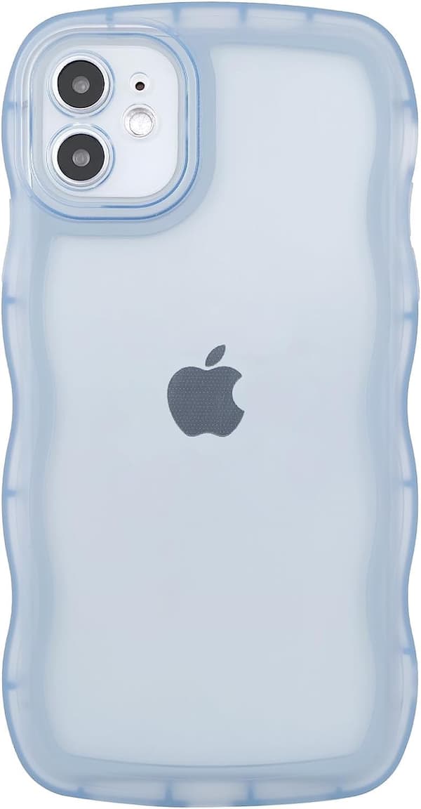 Egnet for iPhone 12 telefondeksel, krøllete bølgerammeform Solid C