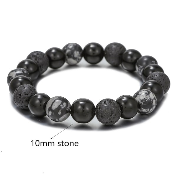 Armband - Fint smyckeSvart obsidian smycke - Vulkanisk charm för män