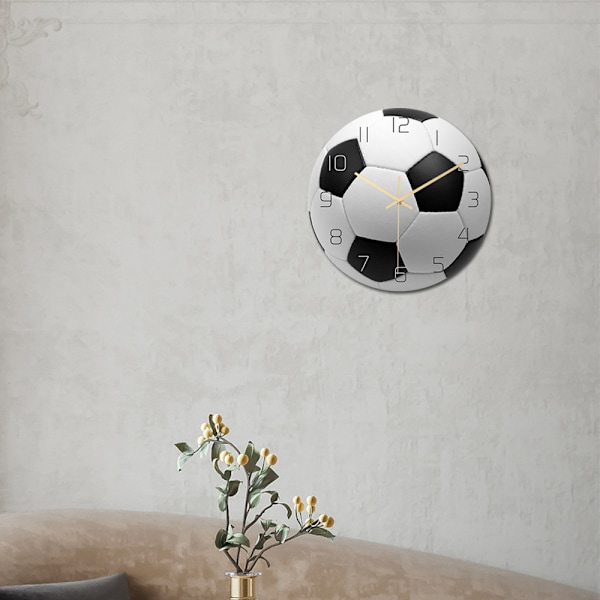 Fotboll Akryl Tyst Väggklocka Sovrum, 30cm