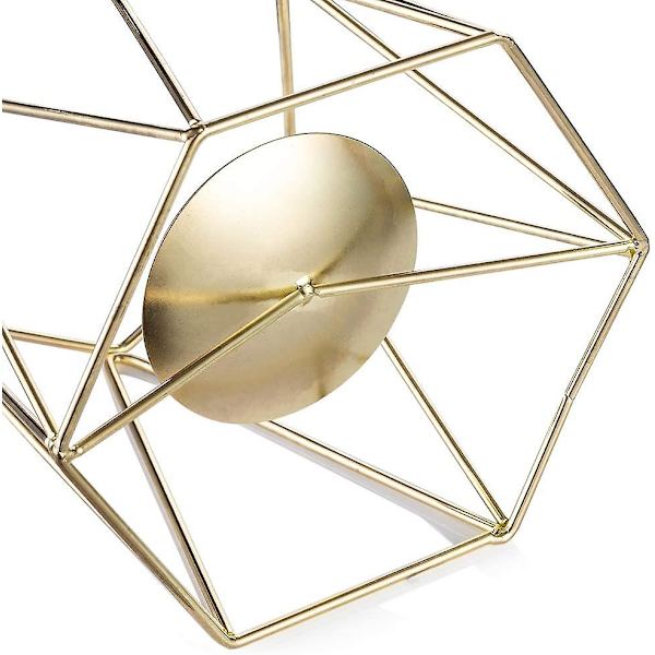 Guld Metal Pillar Lysestageholdere, Geometriske Elegante Tealight Holdere, Chris
