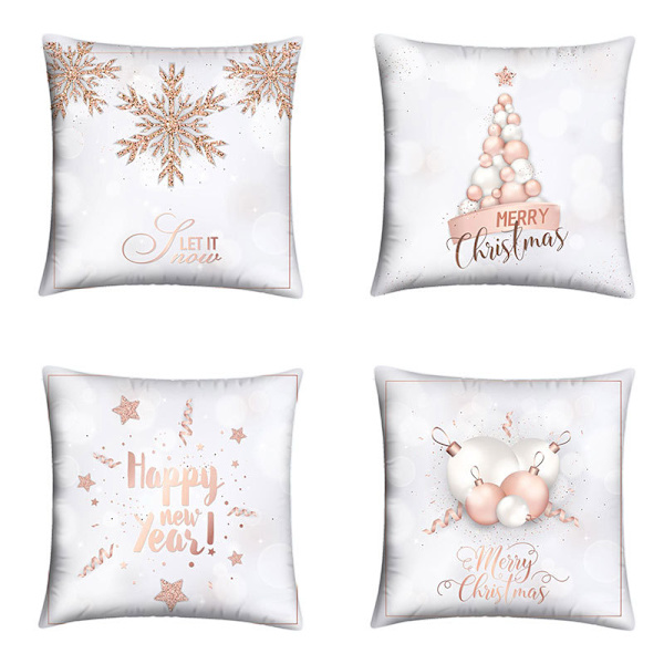 Julepynt Pudebetræk Sæt af Julepuder Betræk Pakke til Sofa Seng Værelse Dekoration Tilbehør Polyester 45 cm X 45 cm Indendørs Dekoration