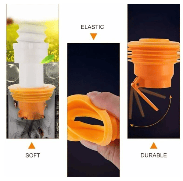 Silikone Anti-Tilbageflow Siphon til Vaskemaskine og Badeværelse (Orange)