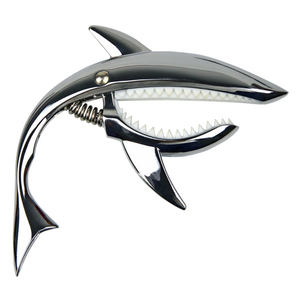 Mira-Tech Shark Zinklegering Fjäder Capo för Akustisk och Elektrisk Gitarr med Bra Handkänsla (Silver)