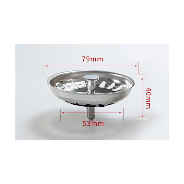 Rostfritt Stål Diskho Stopp 2 st Sil Stopp för Rostfritt Stål Diskhoar Diskho Sil Lock för Kök och Badrum Diskho Stopp Sil Hål Diameter 79mm