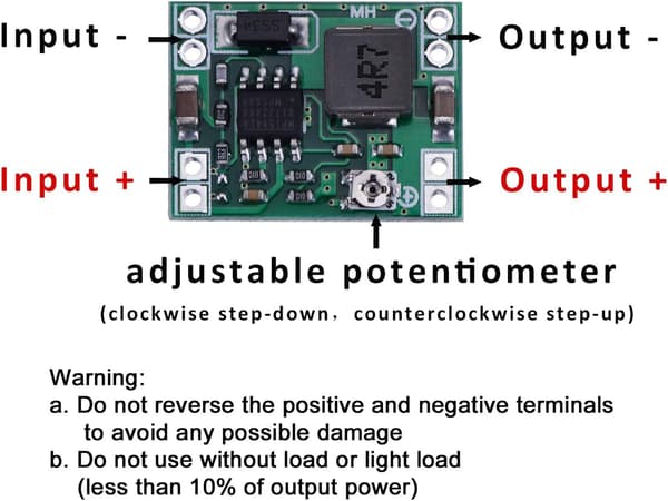 5 stk. MP1584EN Ultra Small DC-DC 3A Power Justerbar Step-Down Buck Convert