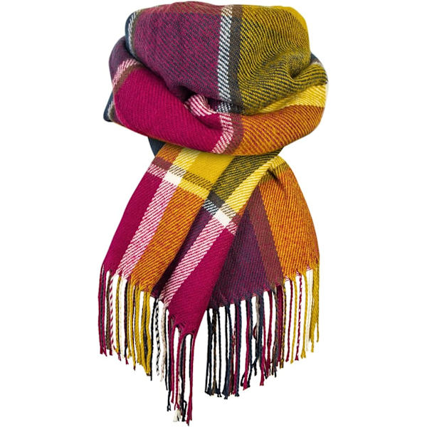 Dam Scarf Fashion Lång Rutig Sjal Wraps Stor Rutnät Vinter Varma