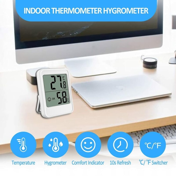 Innendørs hygrometer digitalt innendørs hygrometer mini termometer fuktighetsmonitor