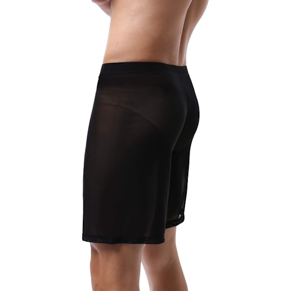 Genomskinliga shorts i mesh, lösa shorts, loungewear, underkläder, cover up, boxerkalsonger