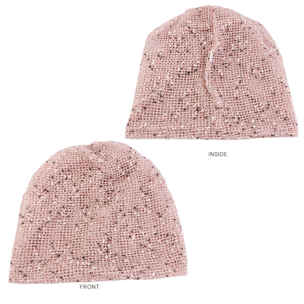 Beaniehatt med hul, pustende bomulls- og lin-turbanhatt, dobbel bruk, vridd flettet hatt, strikkehatt