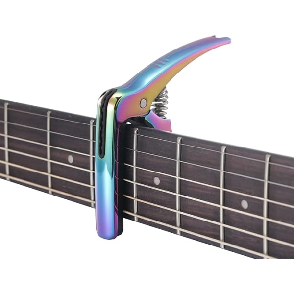 3-i-1 gitarcapo for akustiske og elektriske gitarer (med pickholder og 4Pi