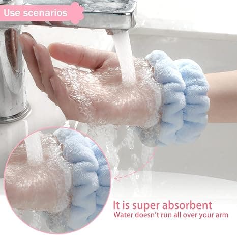 Håndledshåndklæder til kvinder, kompatible med ansigtsvask, Microfiber Wrist Spa Wash