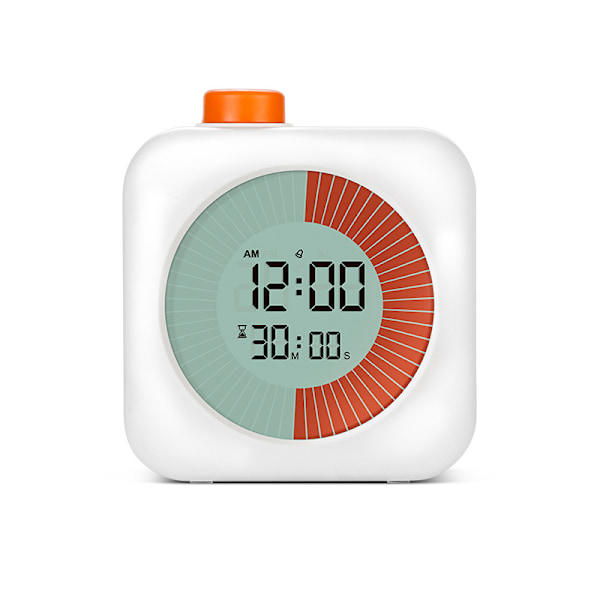 Digitalt visuelt ur, Time Timer med nedtælling, alarm, ur, 60 minutters stopur, til madlavning, børn og voksne, studier, arbejde - hvid