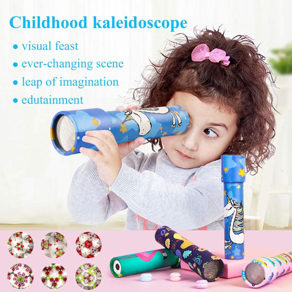 Klassiske kaleidoskop pedagogiske leker for barn fest favoriser ideer lagerfyllere posefyllere skoleklasseromspriser, moro for gutter jenter barn 3 4 5 6 7 8 9 år gamle (sett med 6)