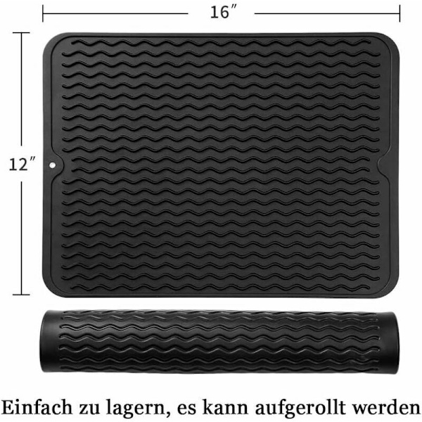 2-delad diskställ - Antibakteriell diskmatta, värmebeständigt snabb torkande kit