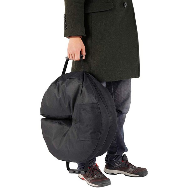 Rund paraplyfodvægt med åbning i siden, 46 cm ~ Nem opsætning (sort)