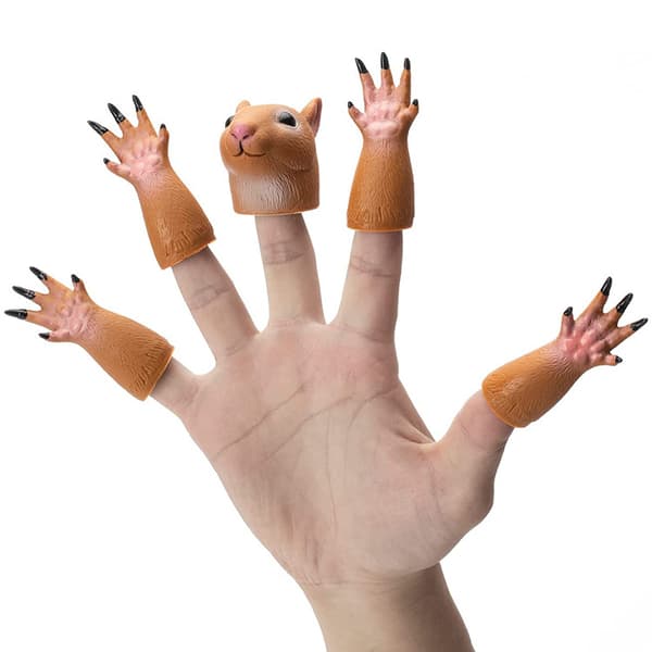 Handi Squirrel Finger Toys Hånddukke Nyhed Dyr Tiny Handy Doll Props