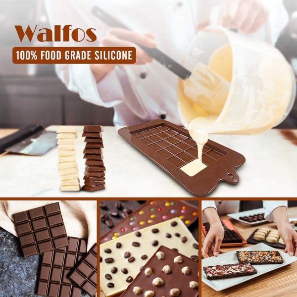 Bryt-isär choklad livsmedelskvalitet non-stick silikon choklad våffelformar