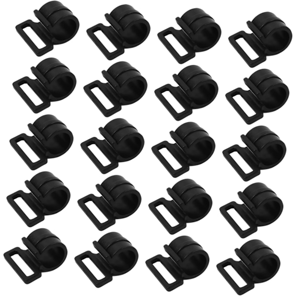 20 st Tältstång Tillbehör Presenningklämmor Tält För Camping DIY Tältklämmor Presenningklämmor Plast Campingklämmor Svart Plastklämma Tältklämma