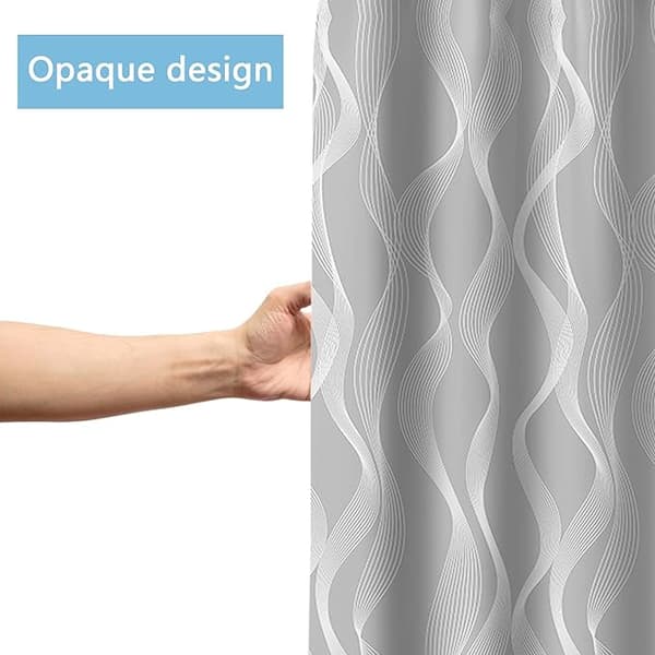 Dusjforheng Vanntett Polyester Stoff Maskinvaskbart Badeforheng med 180x200CM Grå