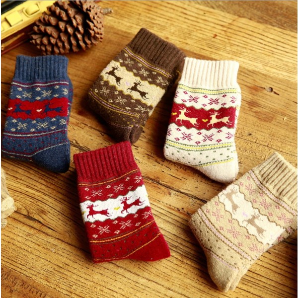 Winter Cute Wool 3D Ladies Sock Female Thermal Warm Animal Xmas Socks Hot S