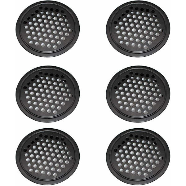 6 st rostfria ventilationsgaller - 60 mm