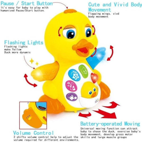Musical Duck Toy, Baby Preschool Educational Learning Toy med musik och Lig