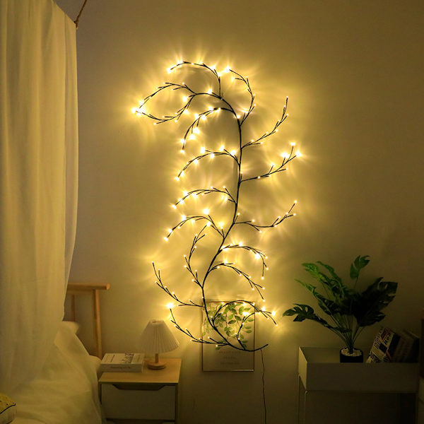 Lighted Willow Vine Home Décor Kunstig Vine Hage Veggkunst De