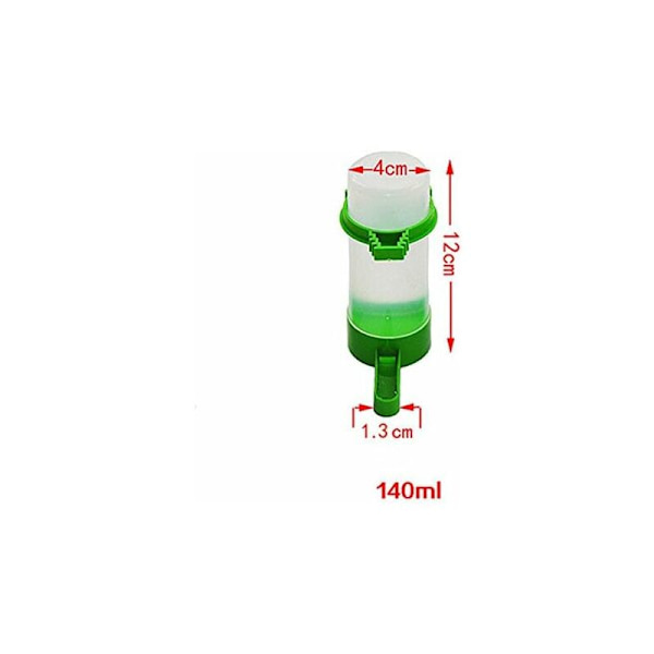 Fågelbur Vattenautomat - Plast Fågelmatare/Vattenautomat Automatisk Bur Frö Vattenmatare för Papegoja Undulat (140ML)