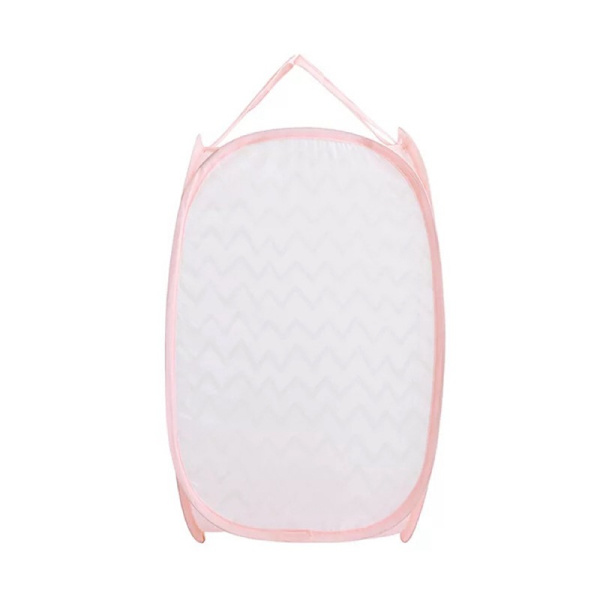 hopfällbar tvättkorg (rosa)
