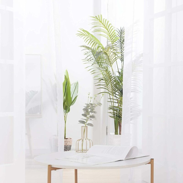 Set med 2 öljetter Voile Dekoration Sheer Moderna Köksgardiner för Fönster