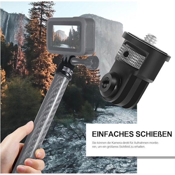 Aluminium 1/4\" Kamerafäste Adapter Rotationsbar för GoPro Stativ