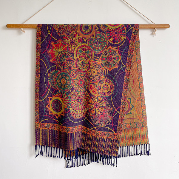 Strukturert skjerf, vintervarmt og mykt sjal skjerf for kvinner, 200*65cm, lilla