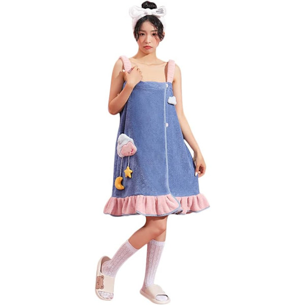 1 stk badehåndkle dusj kvinner badekåpe mikrofiber badekåpe myk badekåpe co