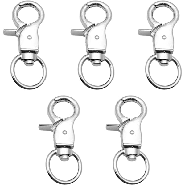 5 stk Nøkkelring Karabiner, Multifunksjonell Svingbar Karabiner, Sinklegering Mini Svingbare Karabiner Hundekjede Nøkkelring Krok, for Nøkkelringer, Hundebånd