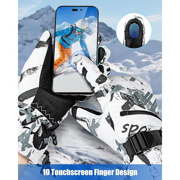 Vinter Ski Handsker - 5-Finger Vandtætte Vinterhandsker, Snowboardhandsker, Touchscreen Ski Handsker Mænd