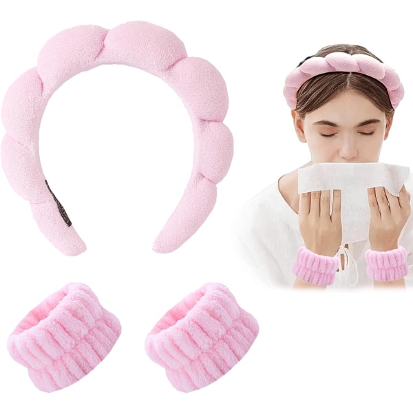 Mikrofiber Vask Armbånd, Svamp Hodebånd for Ansiktsvask, Forhindre Vann