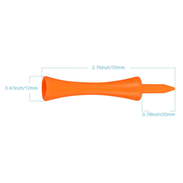 100 stk golf tees trinn ned, plast slott golf tee, størrelse 70mm