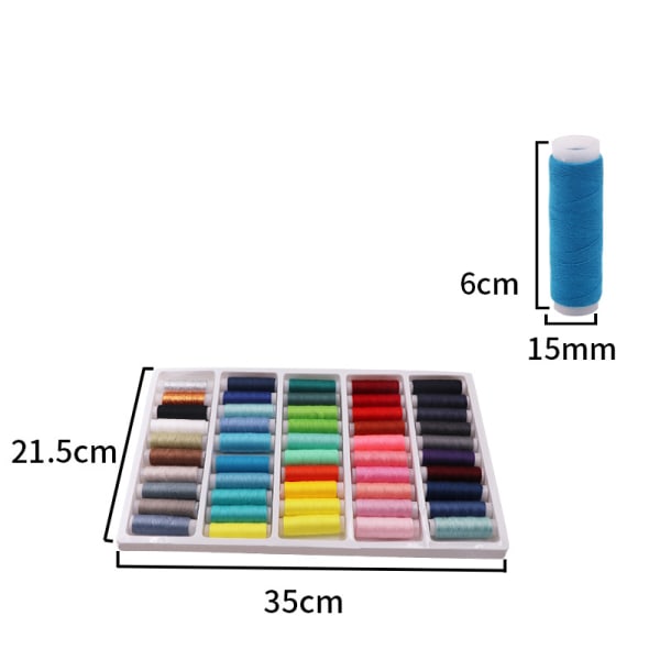 50 forskellige farver polyester højkvalitets sytråde, 150 yards for Ea