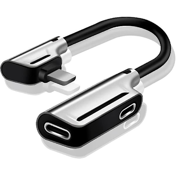 4-i-1 Dual Jack iPhone-adapter - Kompatibel med iPhone 11/XS/8 Plus, alle
