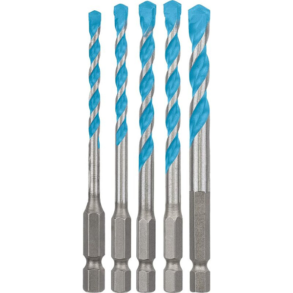 Tillbehör 5x MultiConstruction Expert HEX-9 borrbitsset (för betong, Ø 4-8 mm, hammarborrtillbehör)