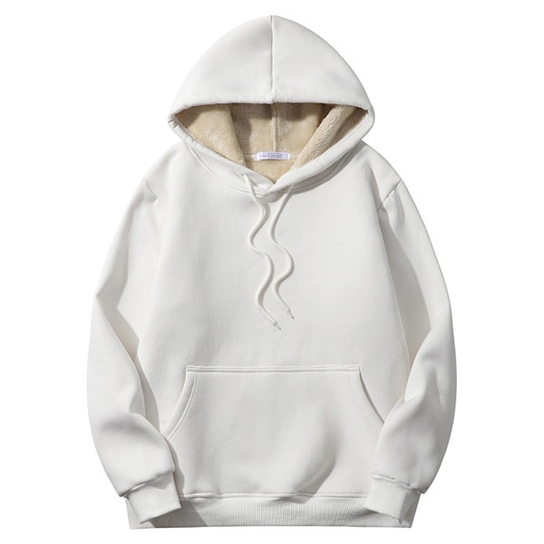 Dames Casual Vinter Varm Fleece Sherpa Foret Jakke Hættetrøje Tyk Pullover Plus Med Lommer（Størrelse：L）