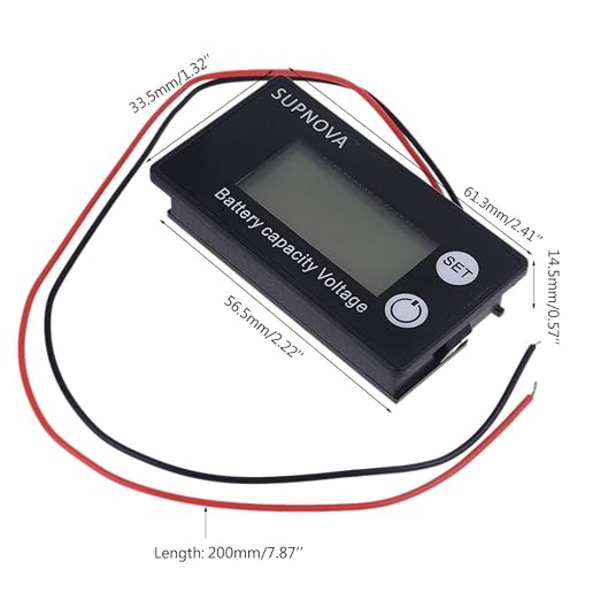 Vandtæt Lithium Voltmeter, Bil Motorcykel Spændingsmåler, Batterikapacitetsindikator 12V 24V 48V 72V DC 10V-100V Blysyre Lithium LiFePO4 Ternary