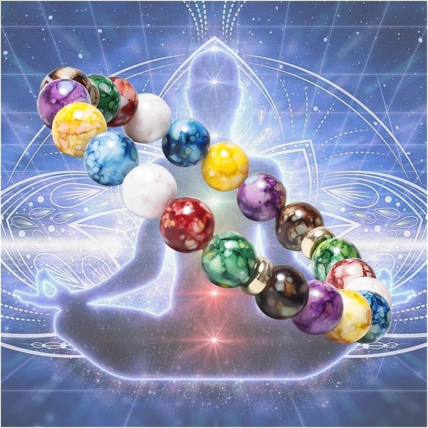 Chakra Reiki Healing Stone Armbånd Yoga Balanse Energi Perler Vulkan Stein