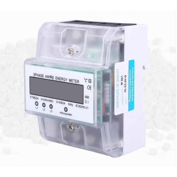 Trefase 4-leder energimåler 220/380V 5-80A Energiforbruk kWh-måler