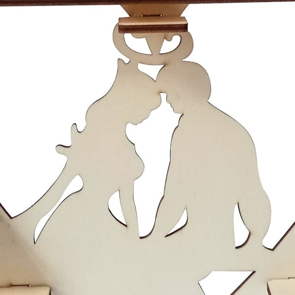 Hjärtformad displayställ i trä för choklad, bröllopspresentation, kreativt hjärta