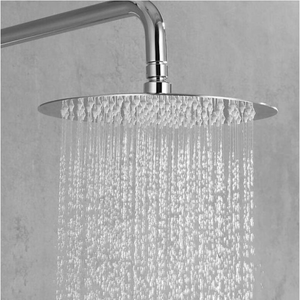 Regndusjhode-Deluxe-Ø 20 cm-Sølv-Dusjhode-304 Rustfritt Stål