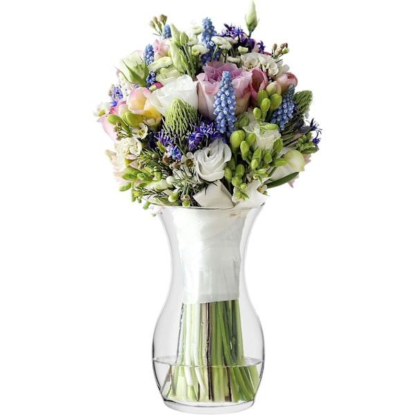 TREND FOR HOME Blomvas 23 cm Tulpanvas Glas Blomvas Dekorativ Glas Blomvas Sovrumsdekoration Transparent Blomvas