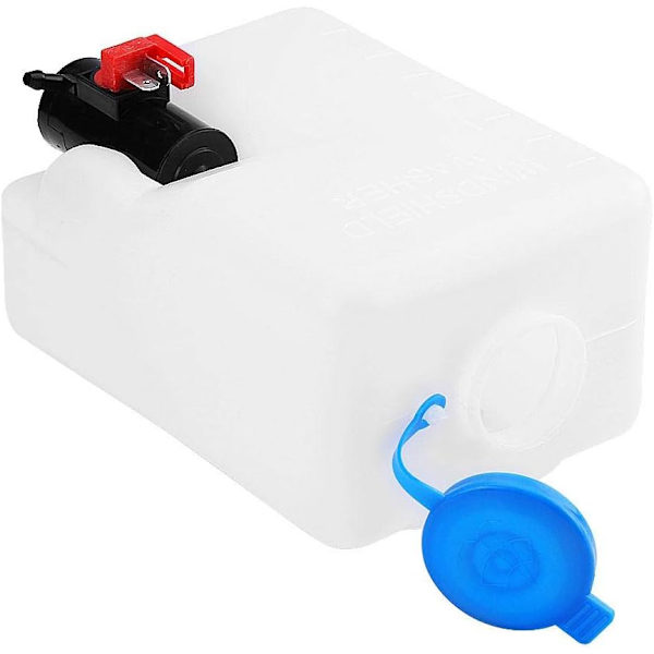 Universell vindrutespolarvätskebehållare, 12 V 1,5 L universell vindrutespolarpump, behållarbehållaresats, rengöringsverktyg