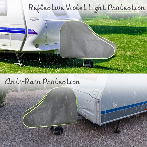 Tilhengerfestetrekk, Beskyttende Trekk for Campingvogner og Tilhengere Universal Hitch Towing Cover Cover for Caravan Trailer Hitch Head - Grå